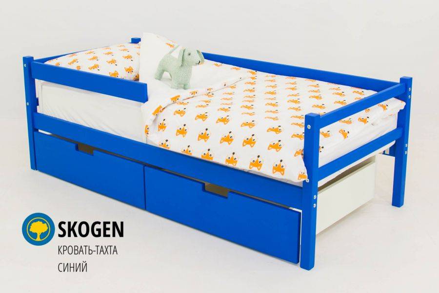 детская деревянная кровать-тахта бельмарко skogen синий в Нижневартовске