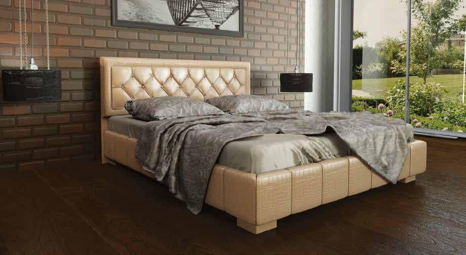 двуспальная кровать обитая кожей 246 в Нижневартовске