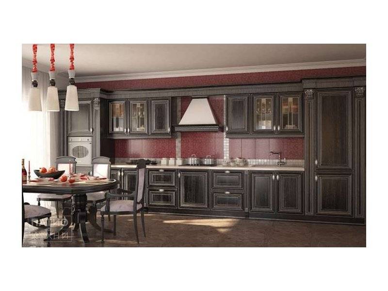 кухня gagliano прямая (патина серебро) арт. 101 в Нижневартовске