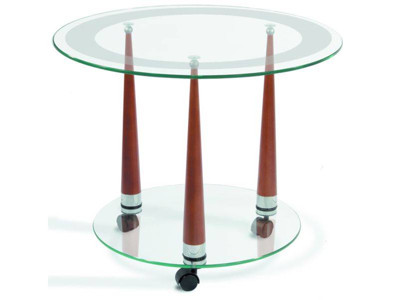 стол журнальный квартет 13 средне-коричневый/прозрачное в Нижневартовске