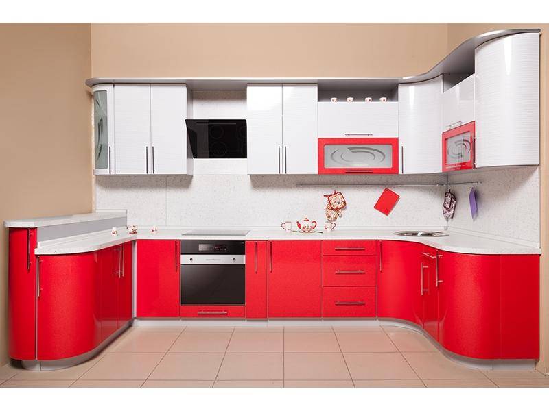яркая красно-белая кухня рэдлайн в Нижневартовске