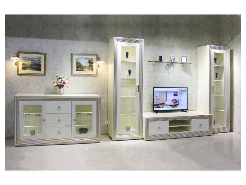 гостиная даймонд наоми ваниль/золото/глянец в Нижневартовске