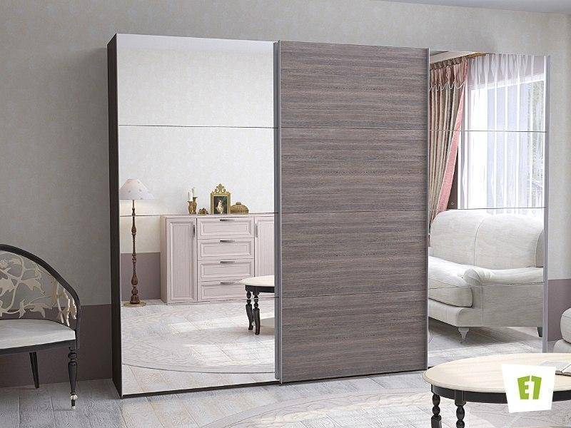шкаф-купе эста с фасадом из зеркала и лдсп венге мали в Нижневартовске