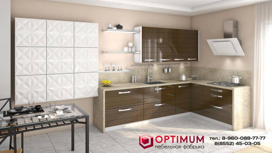 кухня с горизонтальной фрезеровкой техно в Нижневартовске