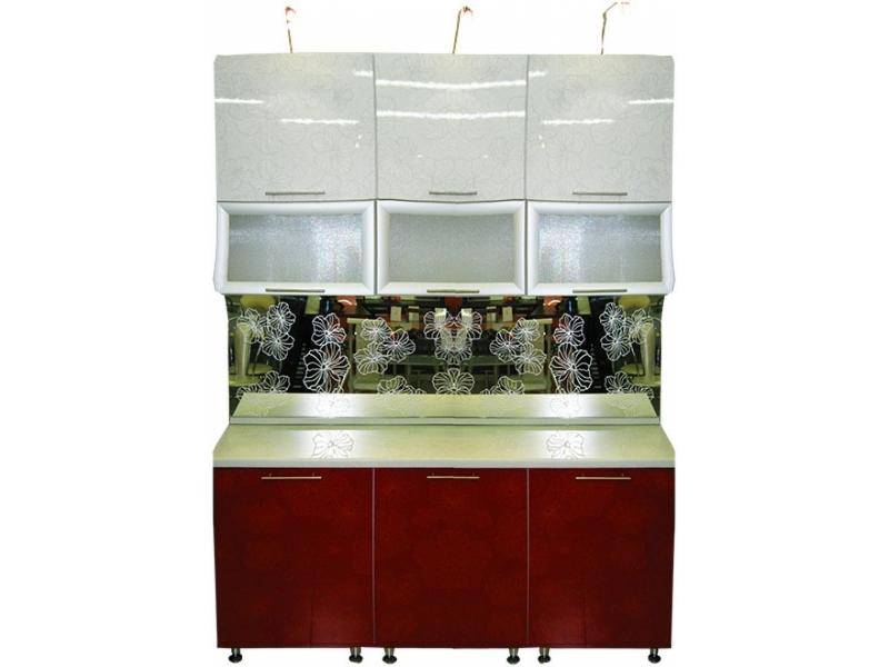 кухня прямая красный цветок в Нижневартовске