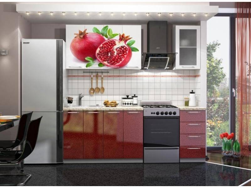 кухня прямая фотопечать гранат в Нижневартовске