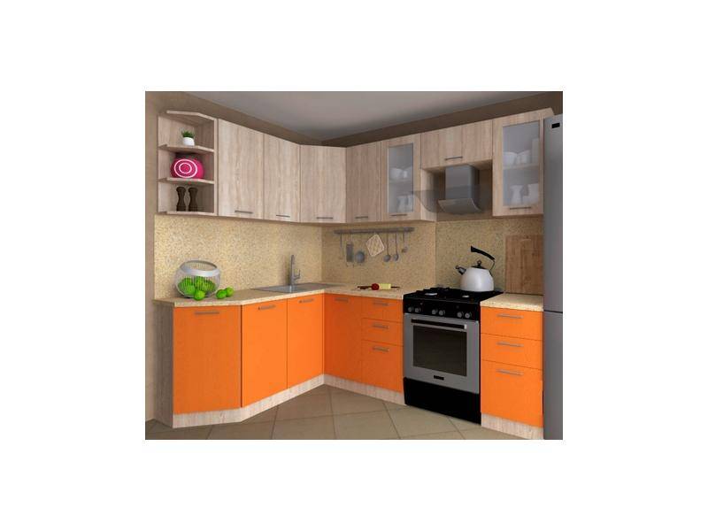 оранжевая угловая кухня селена 1 в Нижневартовске
