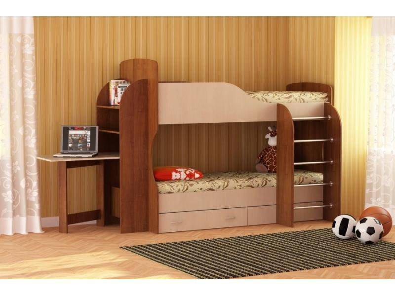 детская 2х ярусная кровать с ящиком в Нижневартовске