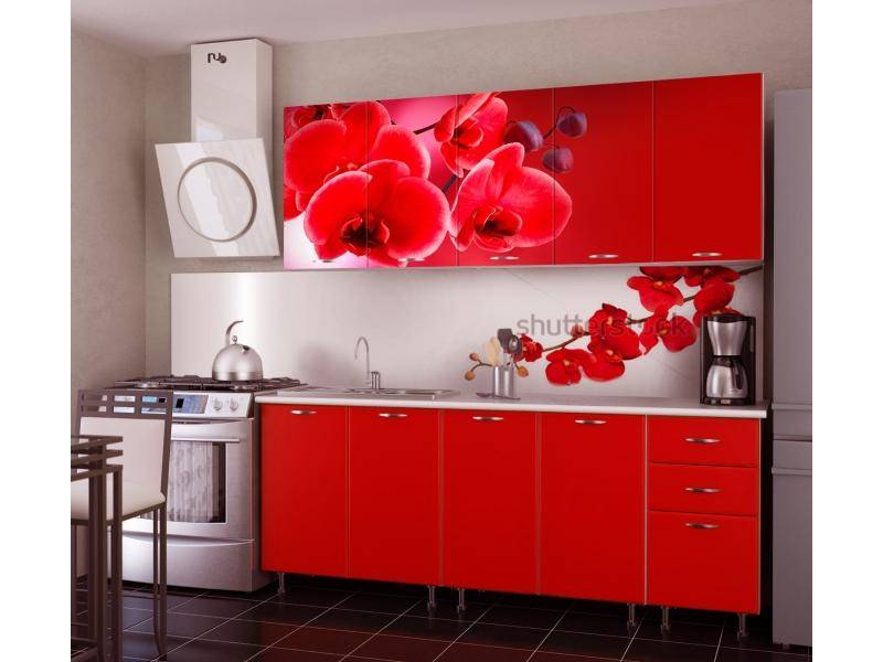 прямая кухня орхидея красная в Нижневартовске