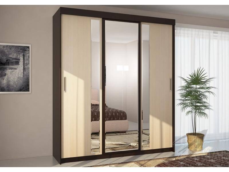 шкаф-купе 3 зеркальных створки крис 2 в Нижневартовске