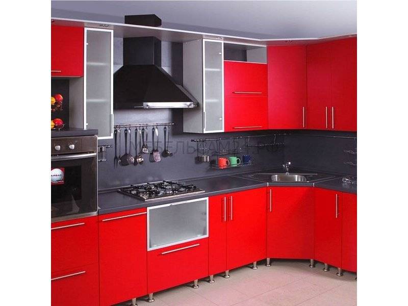 кухня угловая красный глянец в Нижневартовске