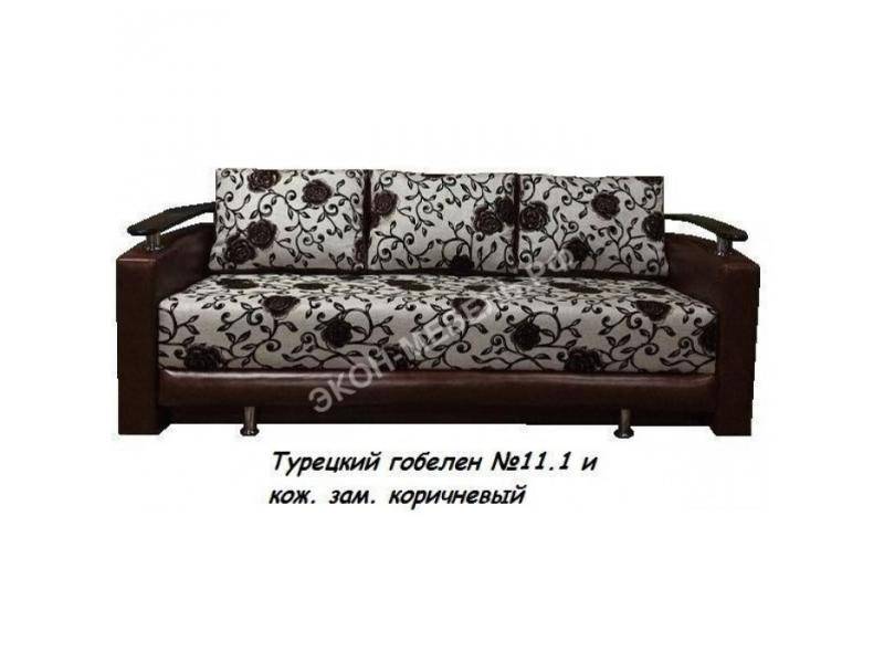 диван еврокнижка с деревянными подлокотниками в Нижневартовске