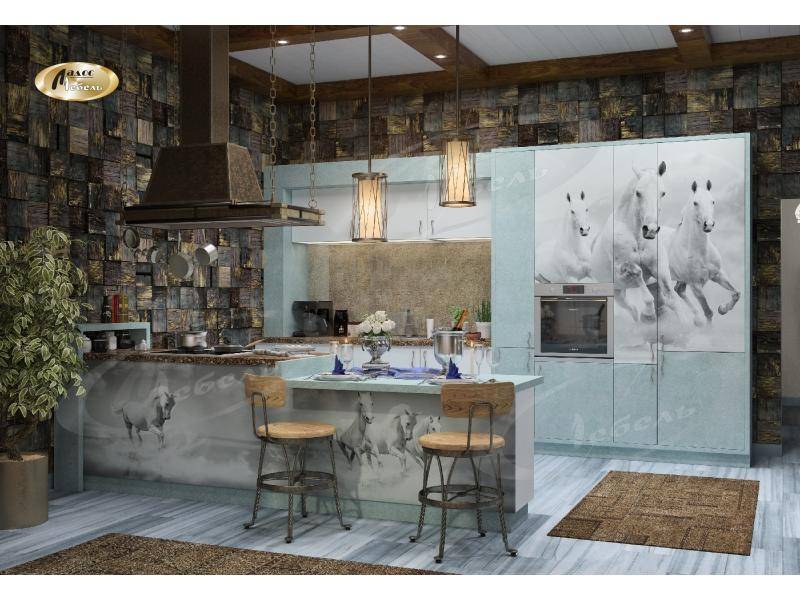 кухня прямая «blue глория» в Нижневартовске