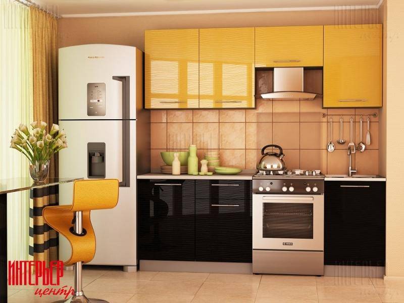 кухня софия 2,1м дюна желтая/черная в Нижневартовске