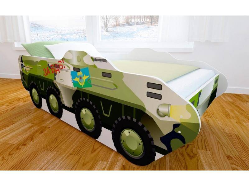 кровать детская с матовой фотопечатью бтр в Нижневартовске