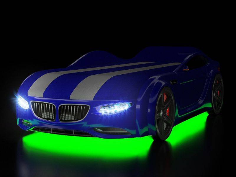 кровать-машинка romack junior синяя в Нижневартовске