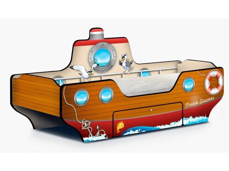 кровать - пароходик dream steamer коричневый в Нижневартовске