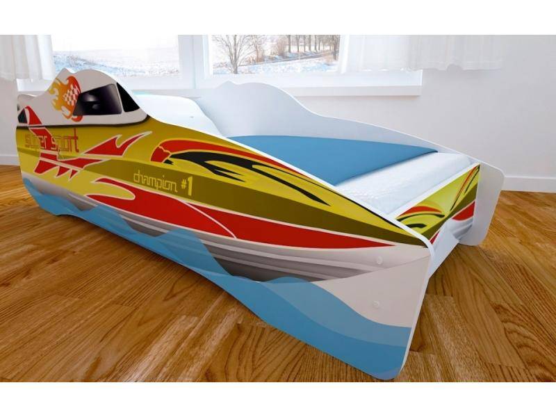 кровать детская с матовой фотопечатью катер в Нижневартовске