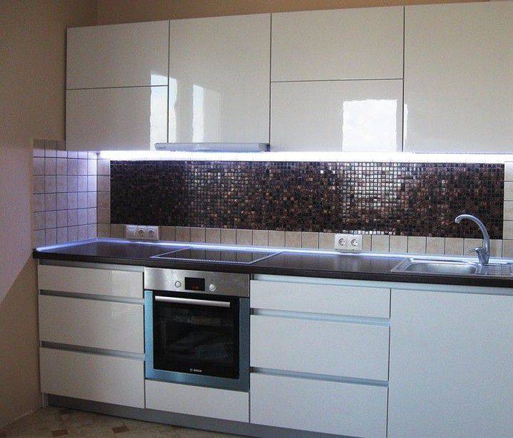 прямая компактная кухня фасад luxe в Нижневартовске