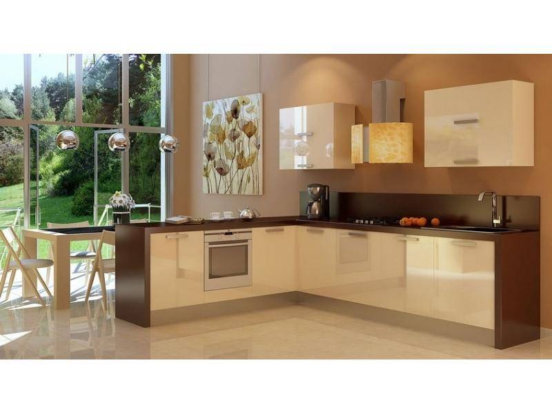 кухня в бежевых тонах акрил в Нижневартовске