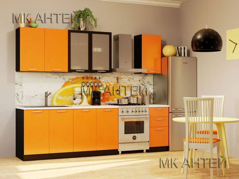 кухонный гарнитур недорого оранж лдсп в Нижневартовске