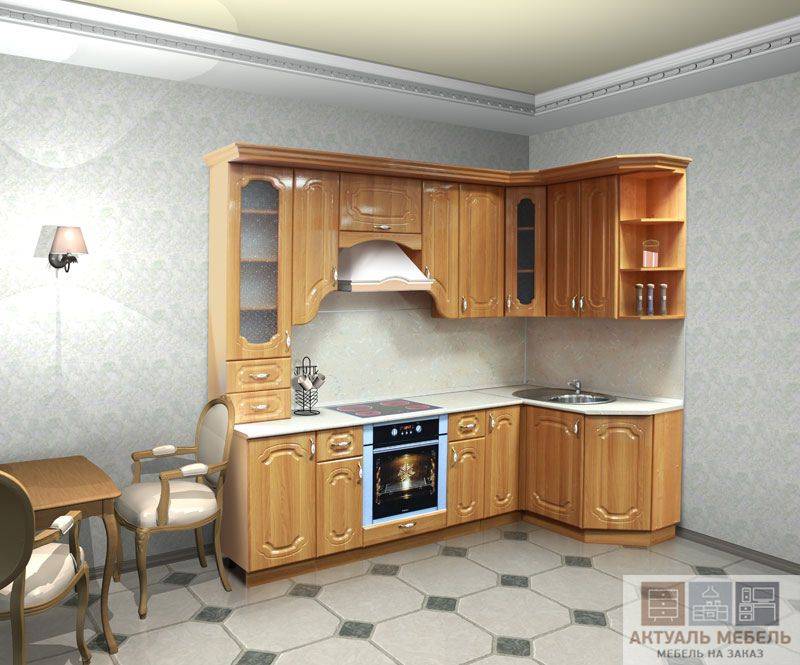 угловая деревянная кухня в Нижневартовске