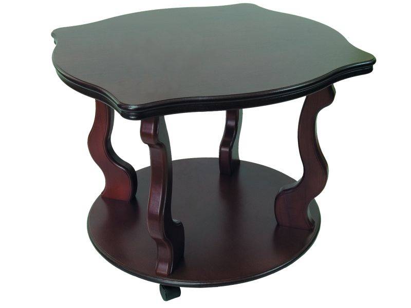 стол журнальный берже 4 на колесах темно-коричневый в Нижневартовске