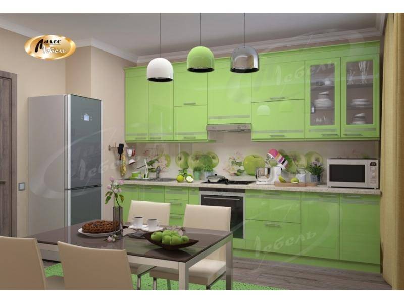 зеленая прямая кухня гренни в Нижневартовске