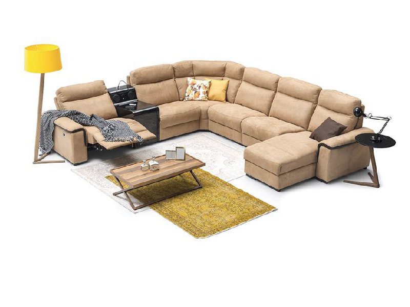 угловой диван магнат с выдвижным столиком и реклайнером в Нижневартовске