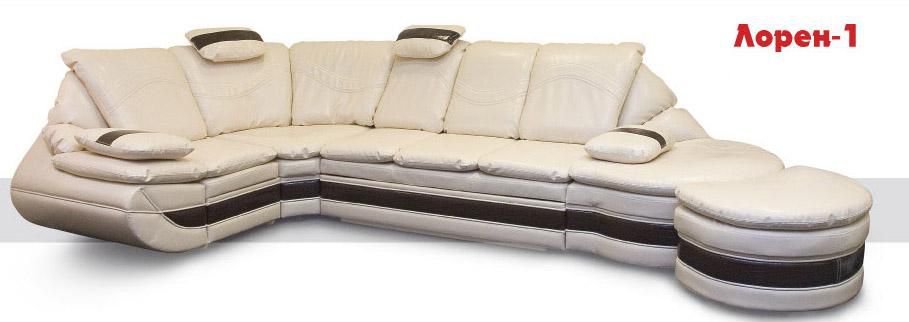 диван с закругленной оттоманкой лорен 1 в Нижневартовске