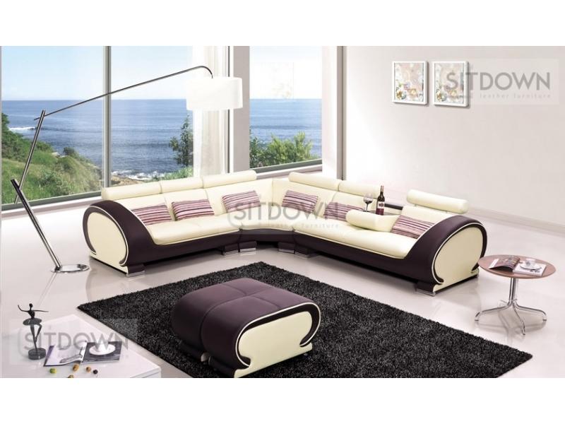 диван кожаный с откидным кофейным столиком диско в Нижневартовске