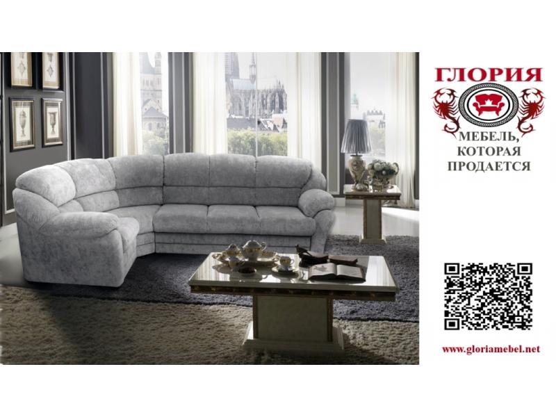 тканевый угловой диван в сером цвете в Нижневартовске