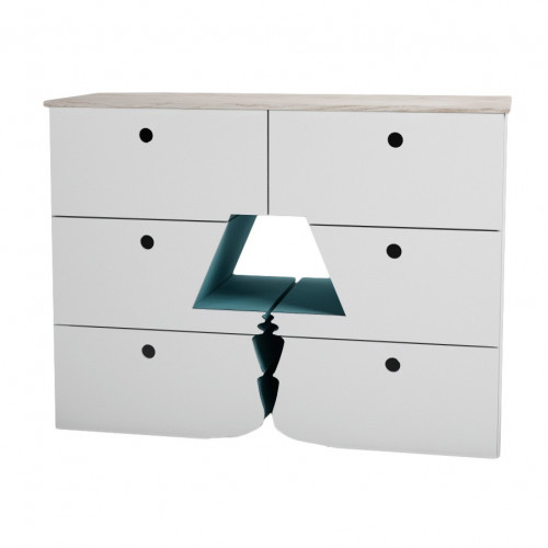 комод лампа беленый дуб, белый и голубой от odingeniy в Нижневартовске