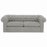 диван chesterfield прямой светло-серый в Нижневартовске