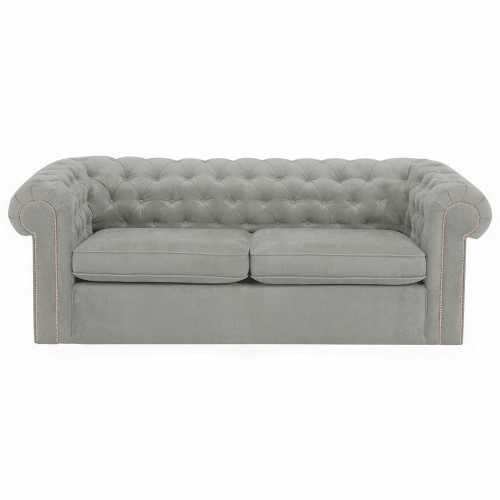 диван chesterfield прямой светло-серый в Нижневартовске