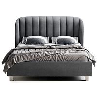 кровать двуспальная 180х200 темно-серая tulip в Нижневартовске