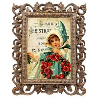 репродукция старинной рождественской гравюры девочка с венком в Нижневартовске