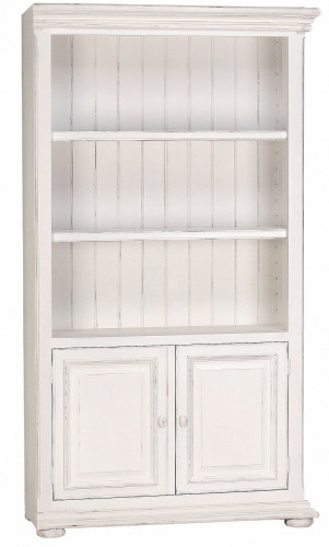 правый книжный шкаф для библиотеки с дверцами «нордик» белый в Нижневартовске