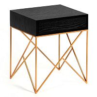 прикроватная тумба с ящиком prince черная в Нижневартовске