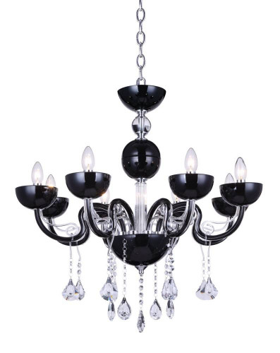 подвесная люстра crystal lux luccila sp8 черная в Нижневартовске