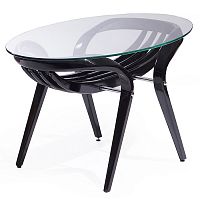 cтол журнальный apriori v подстолье: береза - чёрный глянец, столешница: стекло в Нижневартовске