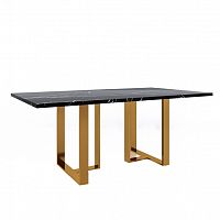 обеденный стол черный с мраморной столешницей армстронг золотой каркас в Нижневартовске