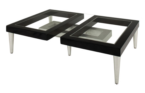 стол журнальный duet чёрный, белый, прозрачный в Нижневартовске