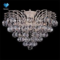 потолочная люстра eurosvet 3299/6 белый с золотом/прозрачный хрусталь strotskis в Нижневартовске