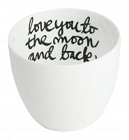 подсвечник белый фарфоровый с надписью внутри love you to the moon and back, 6,5 см в Нижневартовске