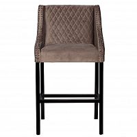 барный стул со стеган. спинкой, велюр серо-бежевый 54х56,5х99 в Нижневартовске