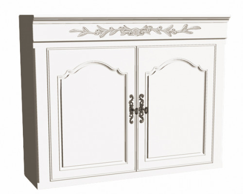 шкаф навесной двухдверный кухонный марсель молочно-белый в Нижневартовске