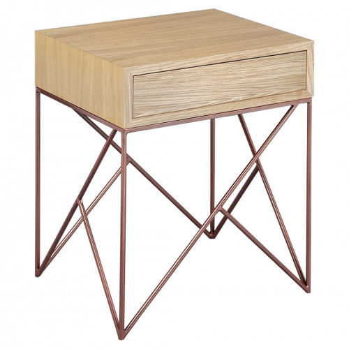 прикроватная тумба с ящиком prince светлый дуб и медь в Нижневартовске