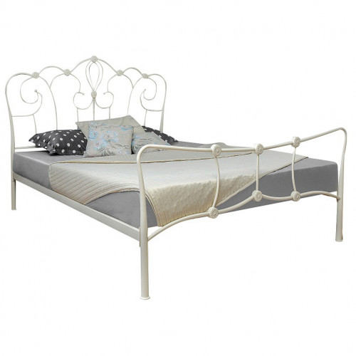 кованая двуспальная кровать 160х200 белая agata в Нижневартовске