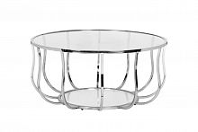 круглый журнальный столик со стеклянной столешницей на хромированном основании d100x45 см в Нижневартовске